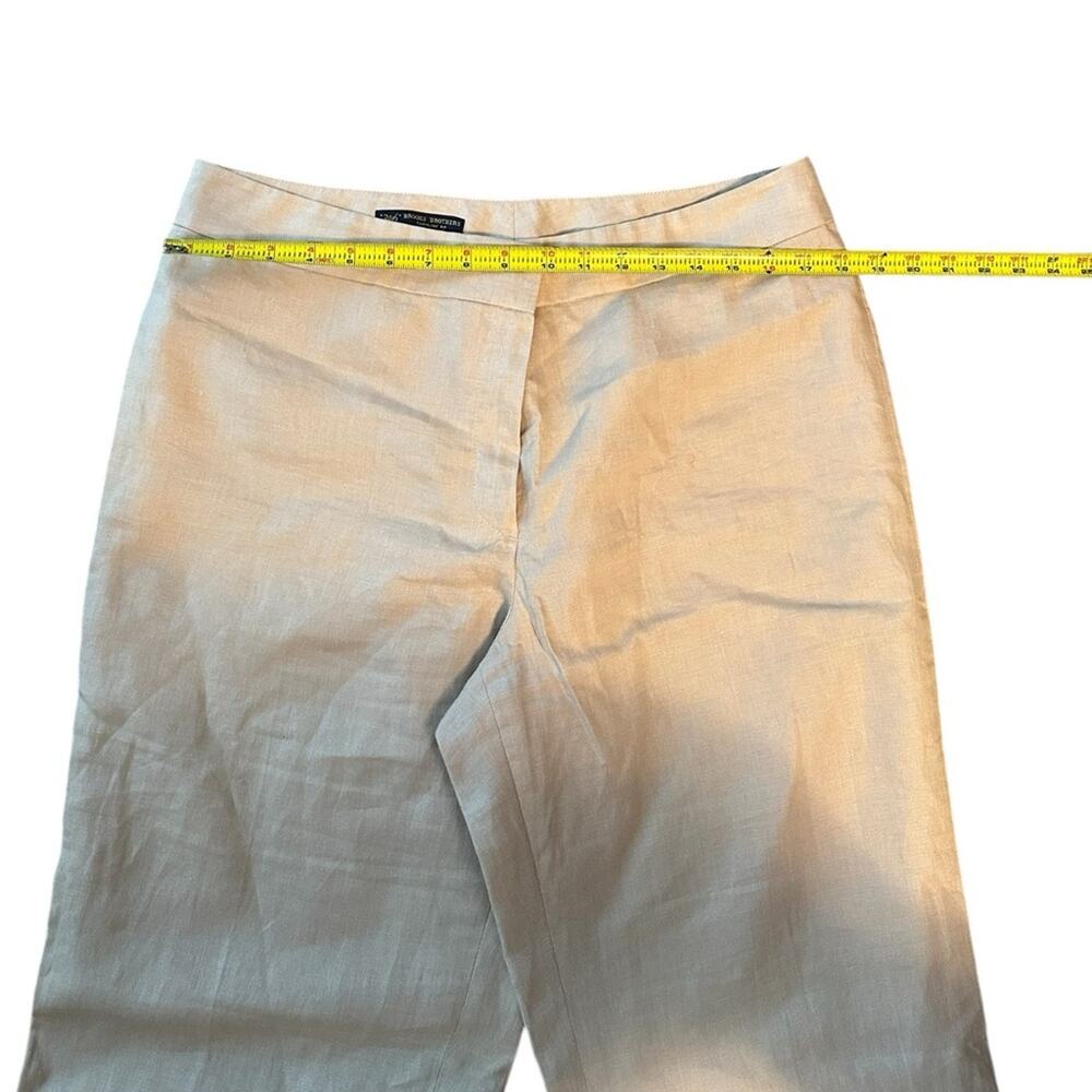 Brooks Brothers Beige Caroline Fit Wide leg Linen Pants EUC - Picture 2 of 12